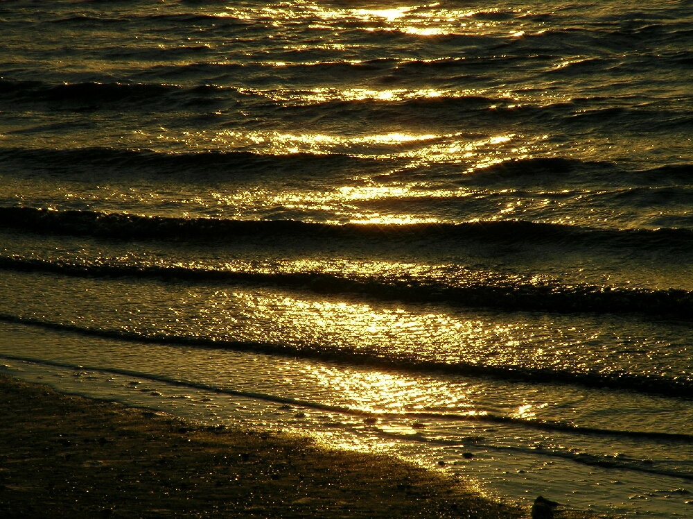 Sonnenuntergang am Meer ... Licht, wie ein Goldenes Elixier ...