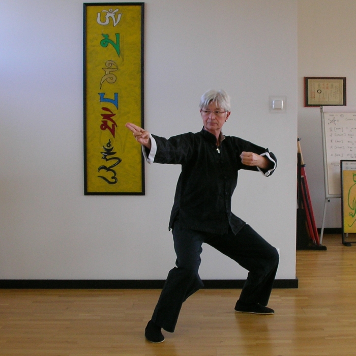 Anne Bolten unterrichtet die 8 Brokate des Qigong Yangsheng nach Prof. Jiao Guorui im Tao-Chi Duisburg.